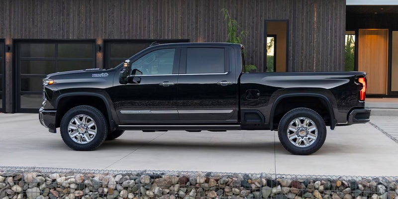 Black Chevrolet Silverado side profile